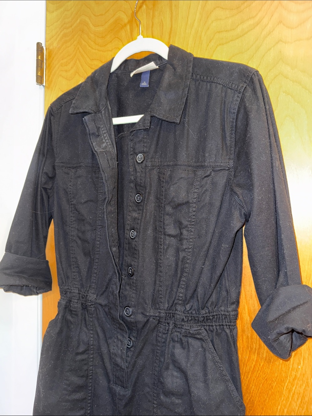 Universal Thread Black Button-Front Utility Jumpsuit